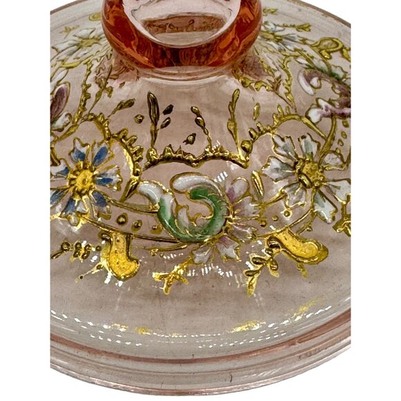 Moser Bohemian Antique (?) Gilded Gold Wine Glass - Hand Painted Ornate Design - Picture 6 of 8